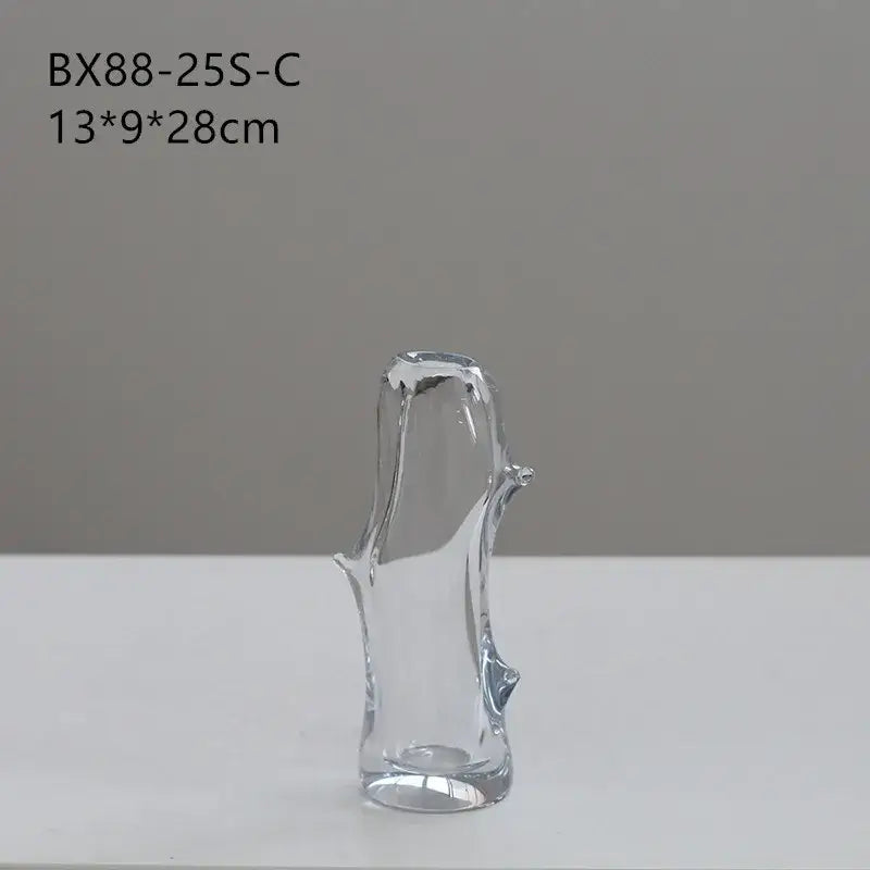 Hand blown fork shape glass vase living room tree inspired decor