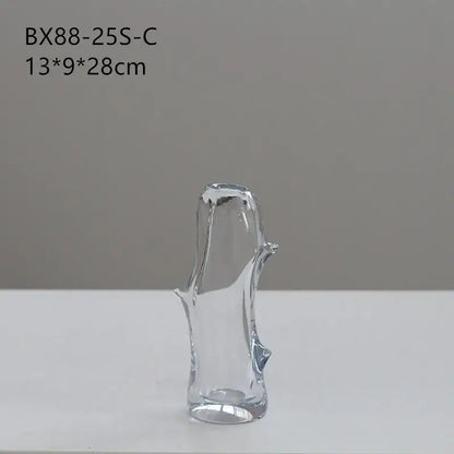 Hand blown fork shape glass vase living room tree inspired decor