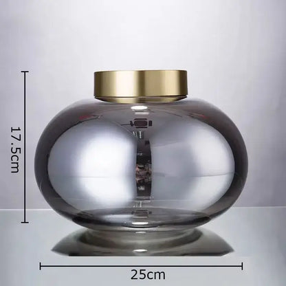 Modern metallic glass vase set with gold lids bedroom decor