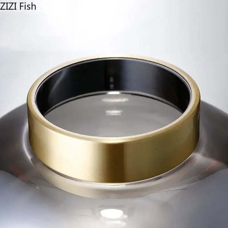 Modern metallic glass vase set with gold lids bedroom decor