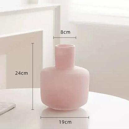 Modern pink matte glass vase desk decoration – bedroom aesthetic decor