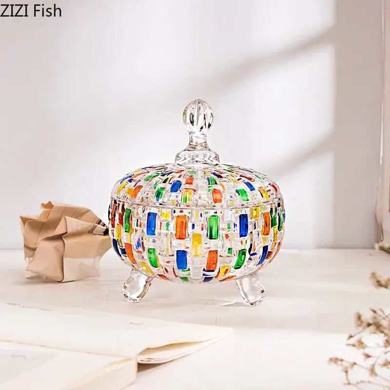Mosaic colorful glass vase flower pots dining room decor