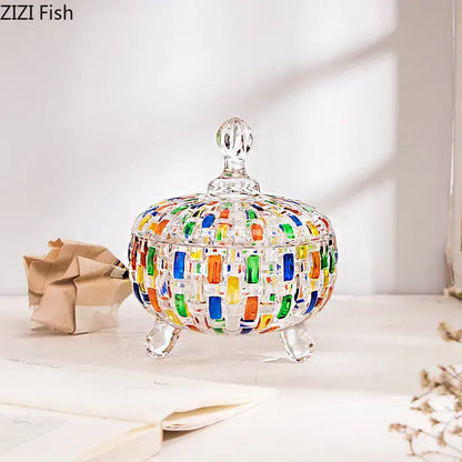 Mosaic colorful glass vase flower pots dining room decor