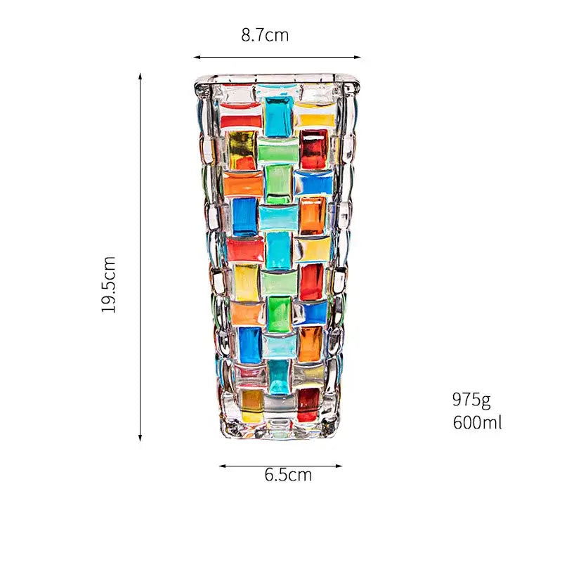 Mosaic colorful glass vase flower pots dining room decor
