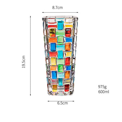 Mosaic colorful glass vase flower pots dining room decor