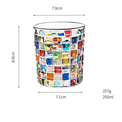 Mosaic colorful glass vase flower pots dining room decor
