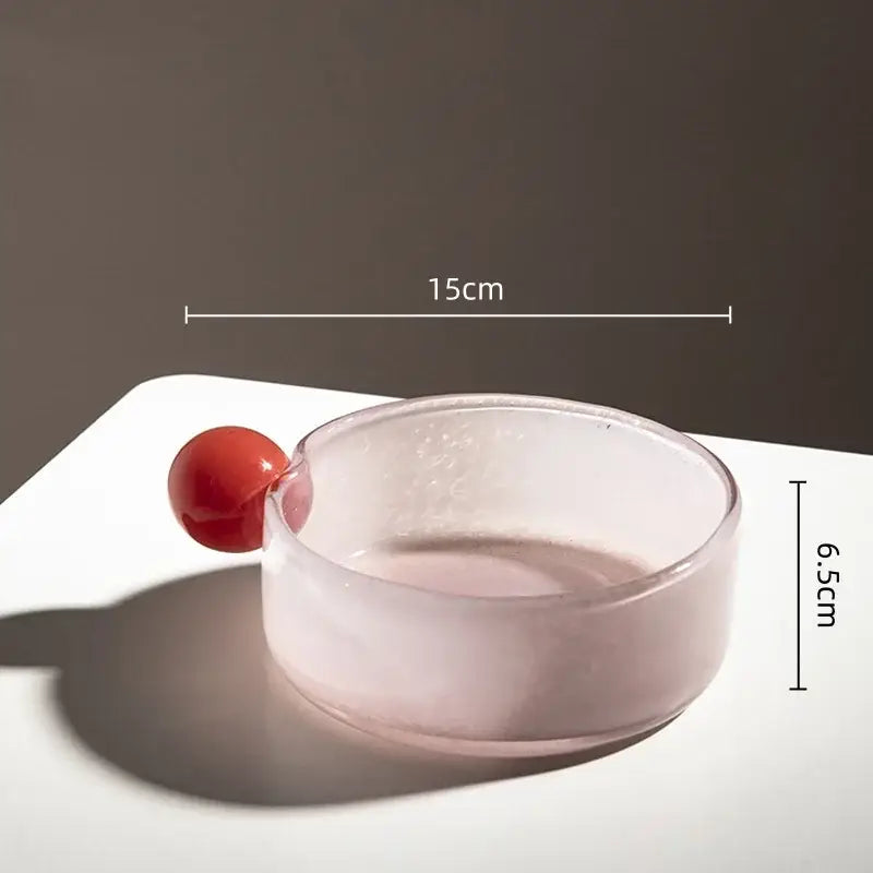 Pastel pink geometric sphere glass vase living room cherry decor