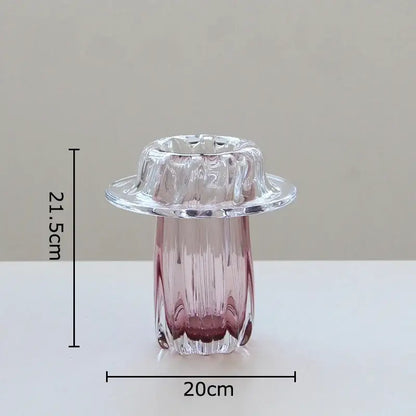 Fluted clear glass vase hydroponics table decor for dining room