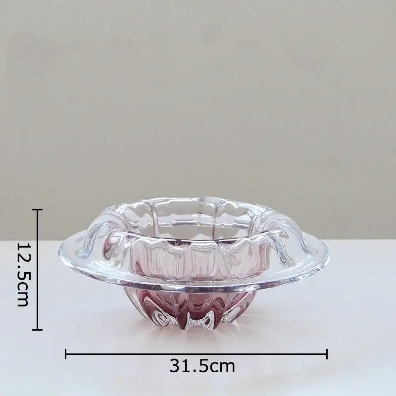 Fluted clear glass vase hydroponics table decor for dining room