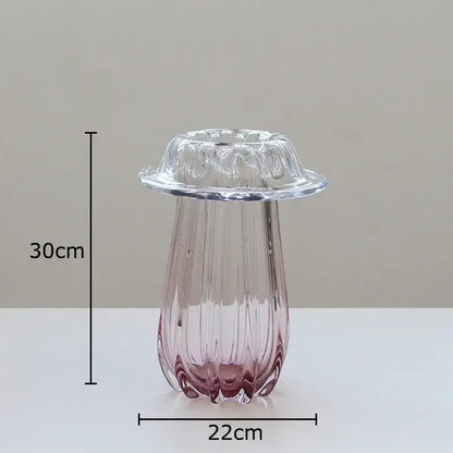 Fluted clear glass vase hydroponics table decor for dining room
