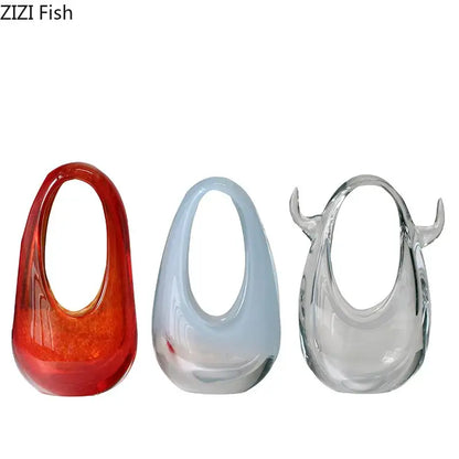 Modern horned glass vase terrarium living room floral decor