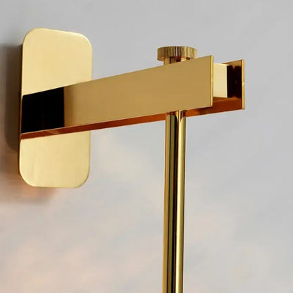 Modern brass & black glass wall art light for living room