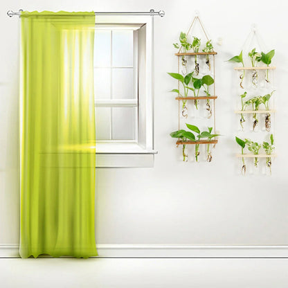 DecorBites™ Glass Wall Hanging Planters with Wooden Holder
