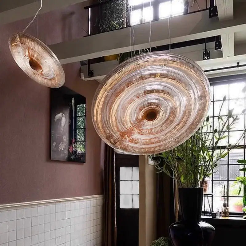 Modern gold ridged glass wall lamp for living room
