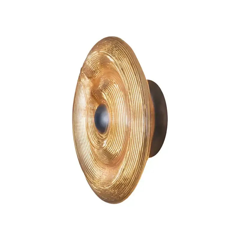 Modern gold ridged glass wall lamp for living room