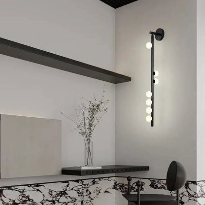 Modern black glass wall lamp living room spherical sconce