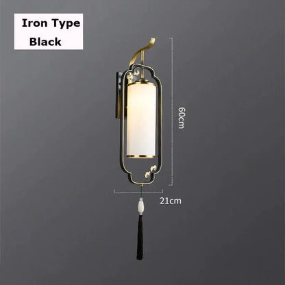 Ornate brass glass wall lamp for living room with frosted shade