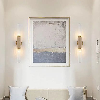 Modern gold textured glass wall lamp living room led light