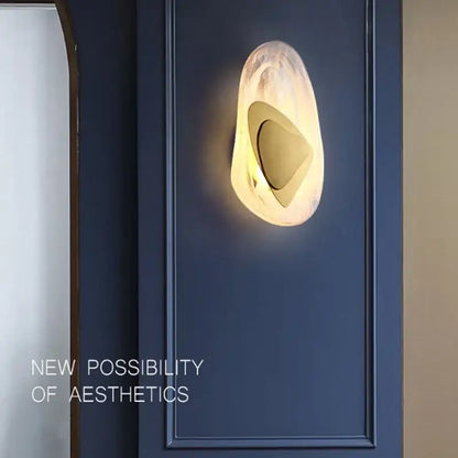 Minimalist marbled glass wall lamp for bedroom led sconce