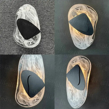 Minimalist marbled glass wall lamp for bedroom led sconce