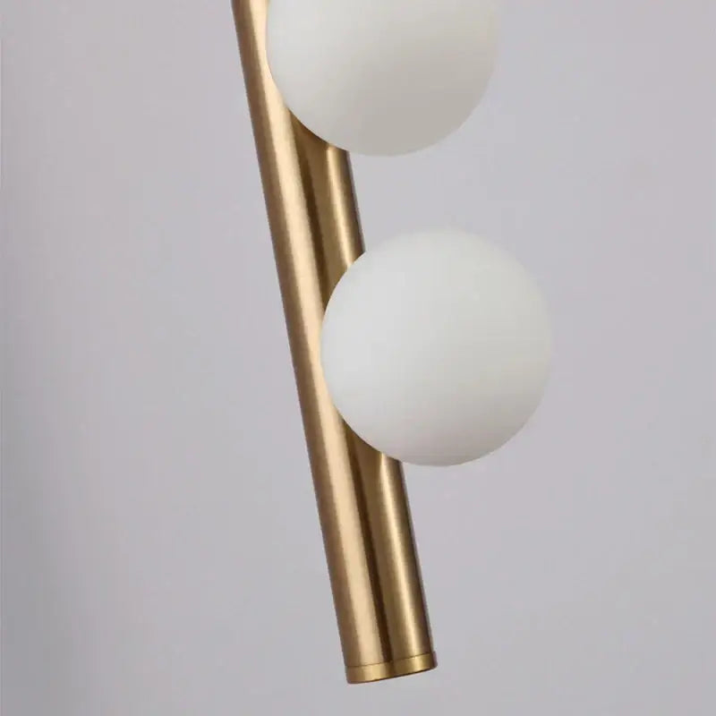 Modern black glass wall lamp for living room with five spheres