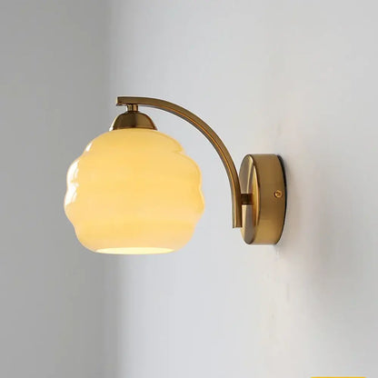 Modern cloud glass wall lamp bedroom brass light