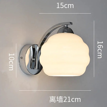 Modern cloud glass wall lamp bedroom brass light