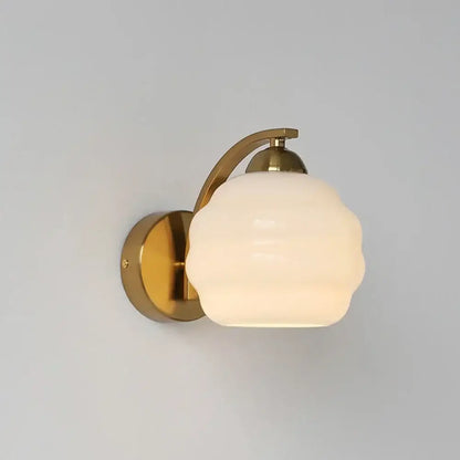 Modern cloud glass wall lamp bedroom brass light