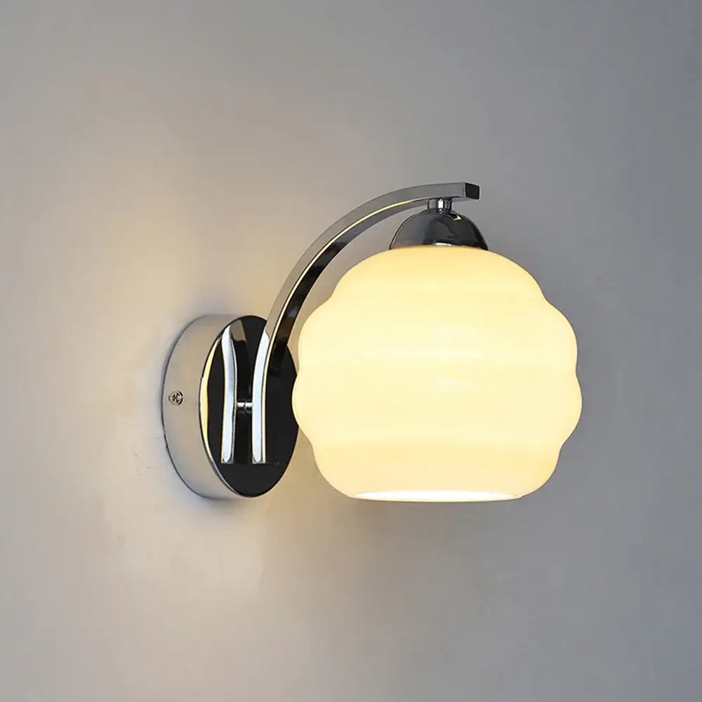 Modern cloud glass wall lamp bedroom brass light