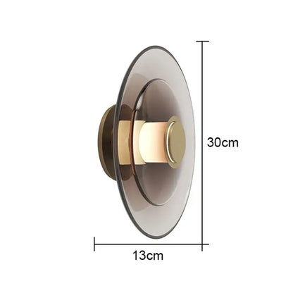 Modern layered glass wall lamp living room warm led light