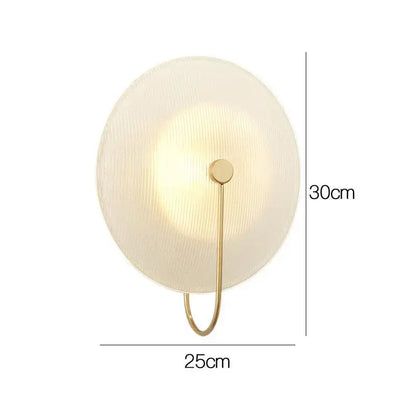 Minimalist black ribbed glass wall lamp for bedroom lighting