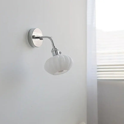 Modern chrome and glass wall light fixture bedroom adjustable sconce