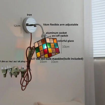 Modern chrome and glass wall light fixture bedroom adjustable sconce