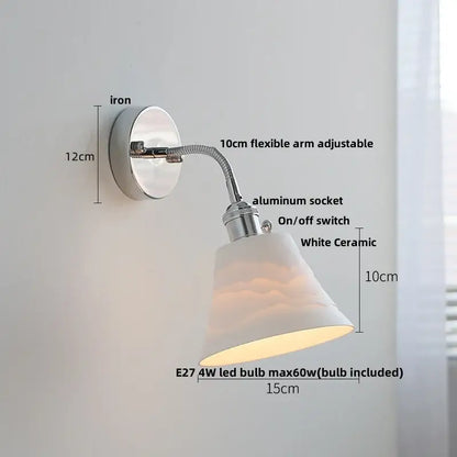 Modern chrome and glass wall light fixture bedroom adjustable sconce