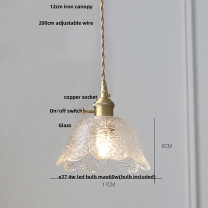 Vintage wood and glass led pendant lights for dining room