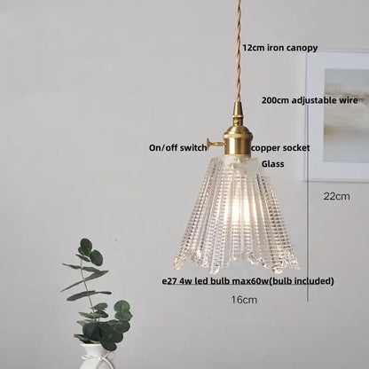 Vintage wood and glass led pendant lights for dining room