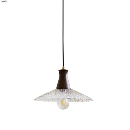Vintage wood and glass led pendant lights for dining room