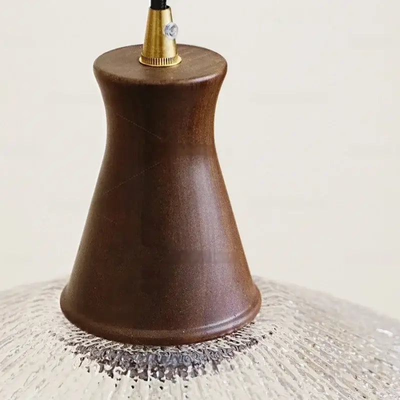 Vintage wood and glass led pendant lights for dining room
