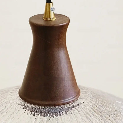 Vintage wood and glass led pendant lights for dining room
