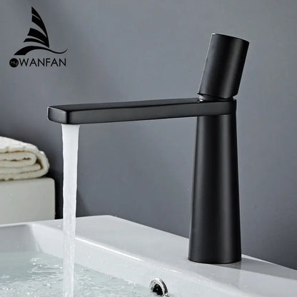 Modern minimalist gold brass basin faucet for bathroom sink