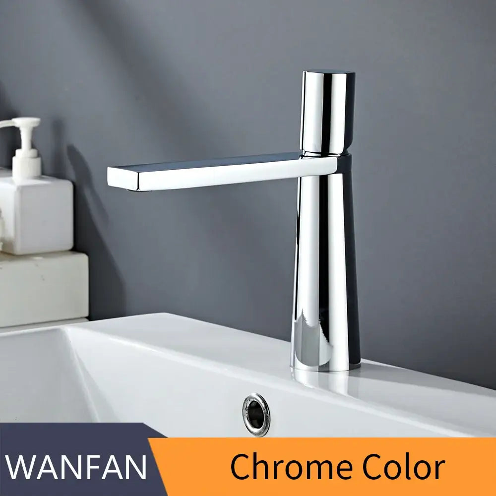 Modern minimalist gold brass basin faucet for bathroom sink