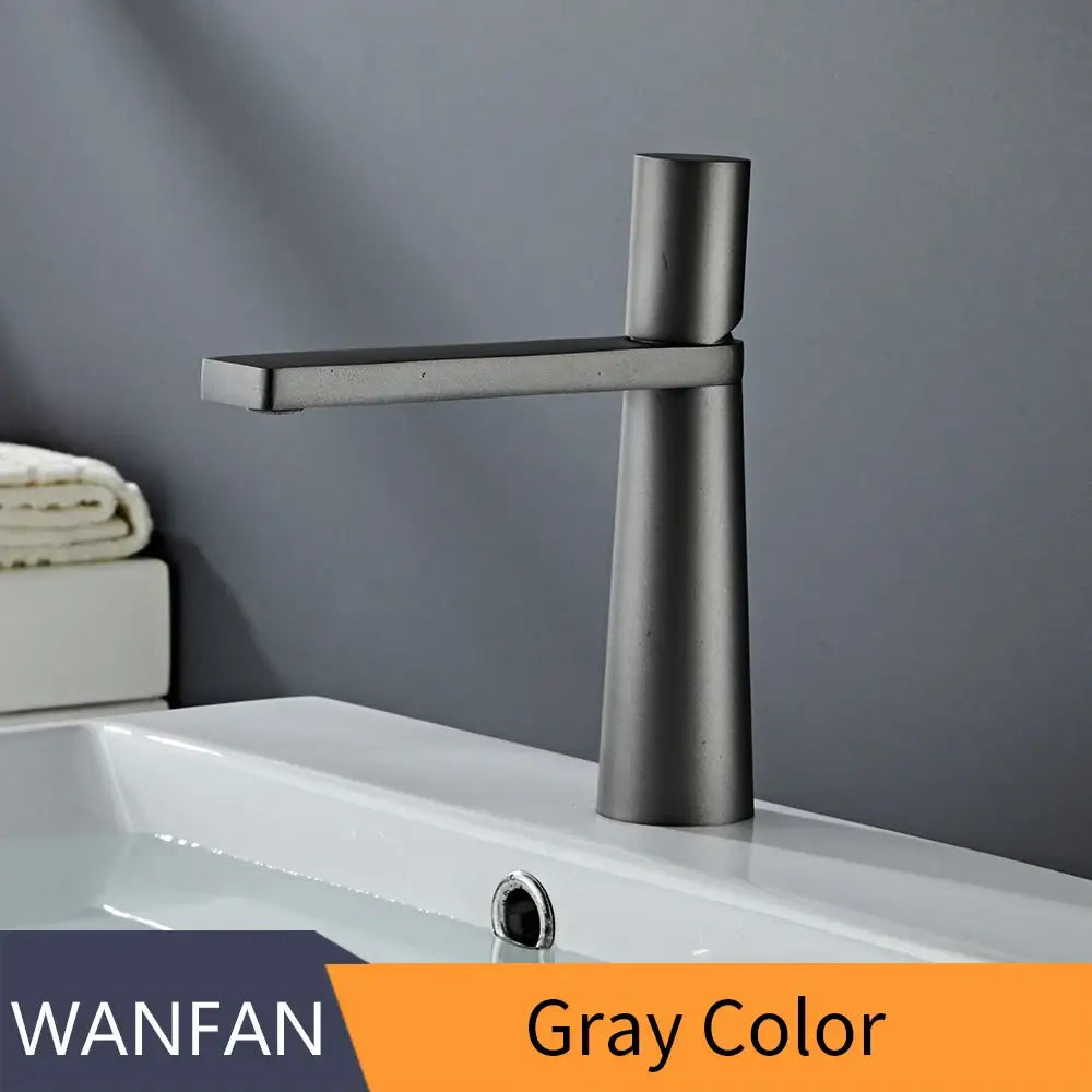 Modern minimalist gold brass basin faucet for bathroom sink