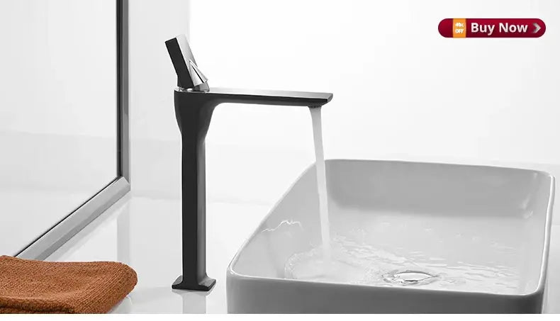 Modern minimalist gold brass basin faucet for bathroom sink