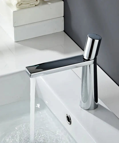Modern minimalist gold brass basin faucet for bathroom sink