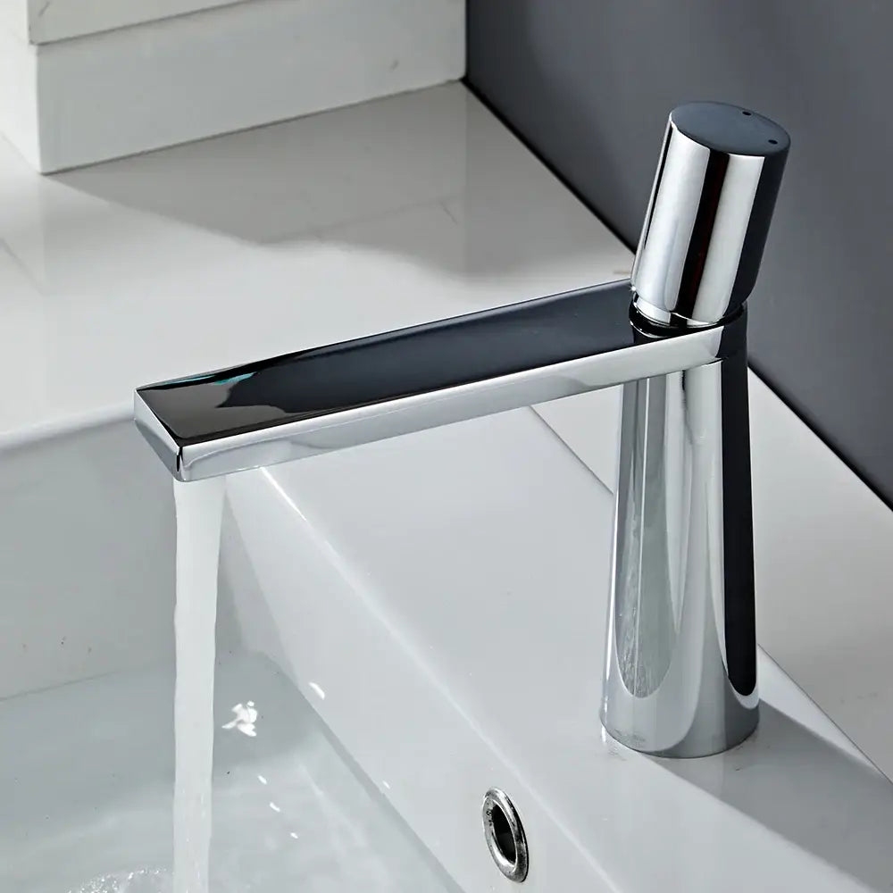Modern minimalist gold brass basin faucet for bathroom sink