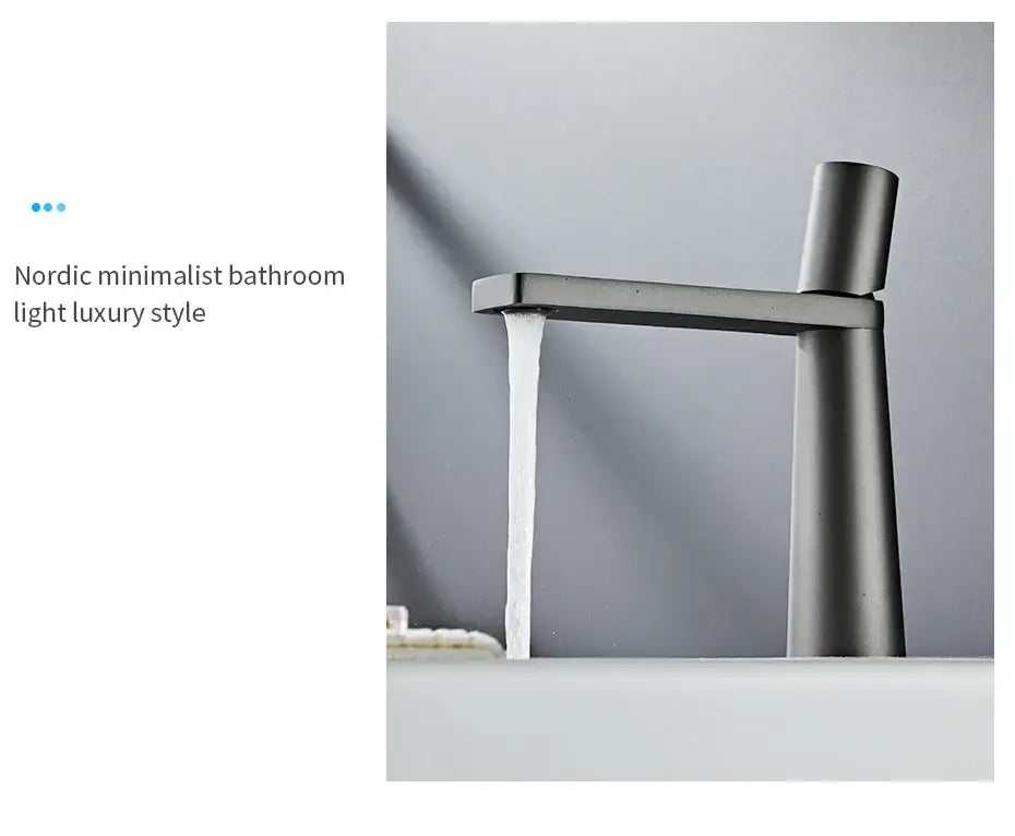 Modern minimalist gold brass basin faucet for bathroom sink