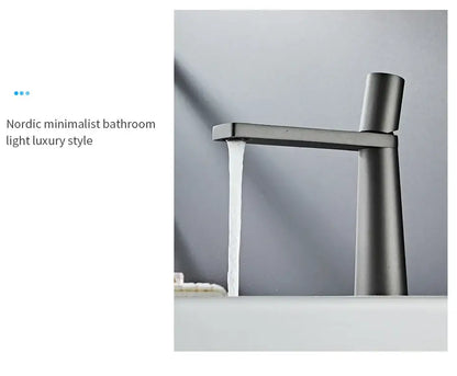 Modern minimalist gold brass basin faucet for bathroom sink
