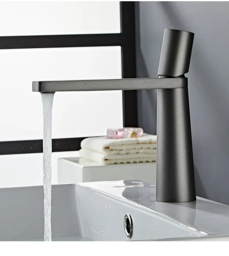 Modern minimalist gold brass basin faucet for bathroom sink