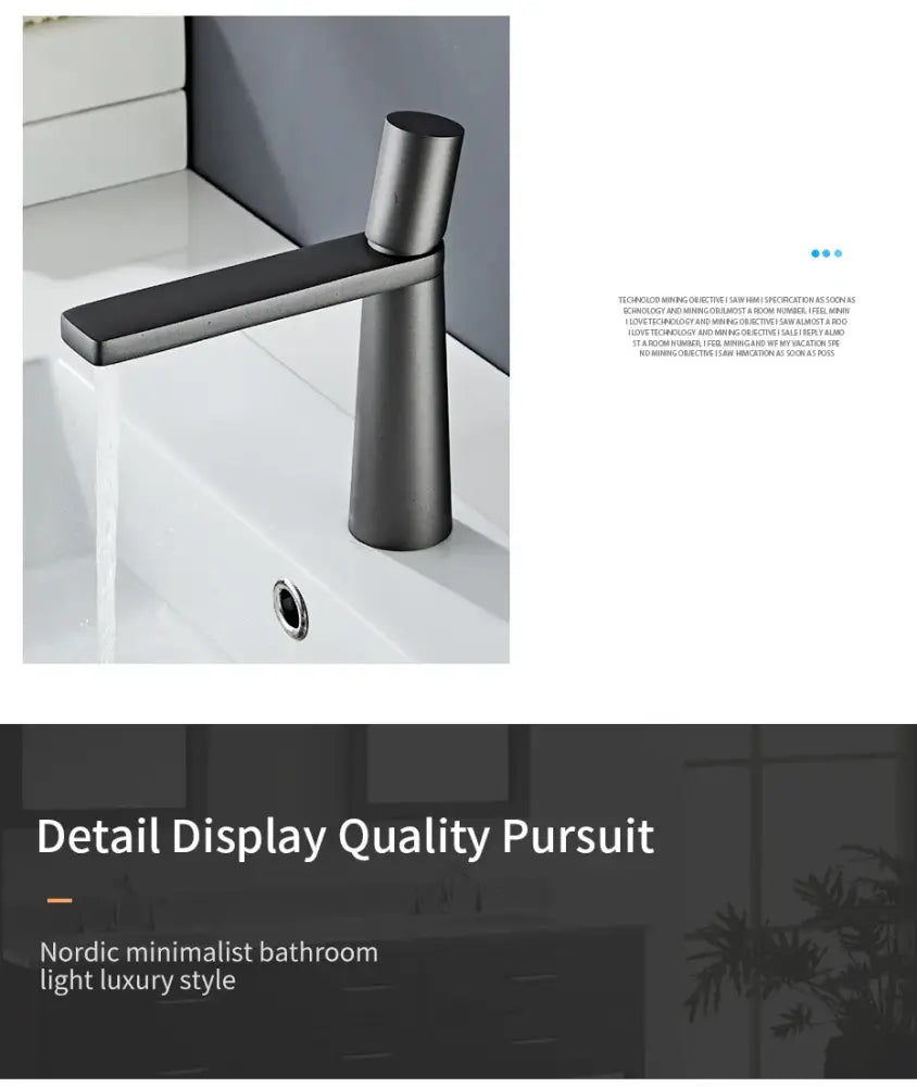 Modern minimalist gold brass basin faucet for bathroom sink