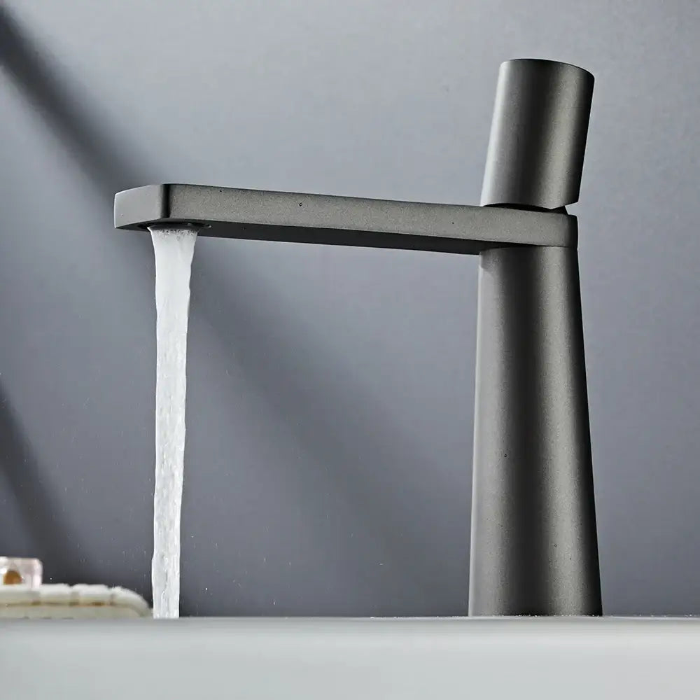 Modern minimalist gold brass basin faucet for bathroom sink